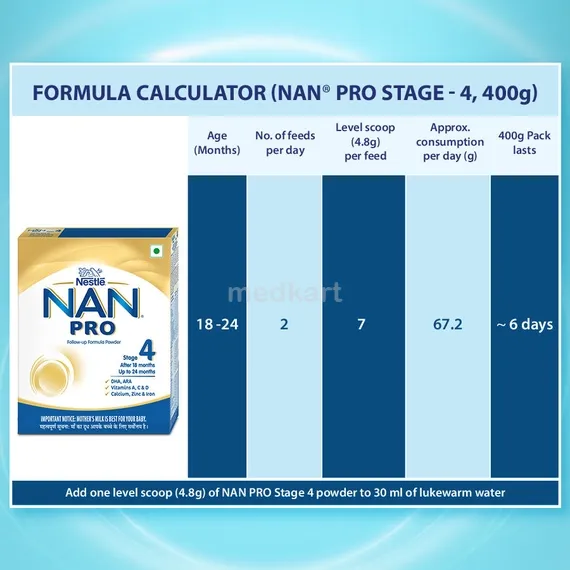 nan pro stage 4 follow-up formula powder 400 gm